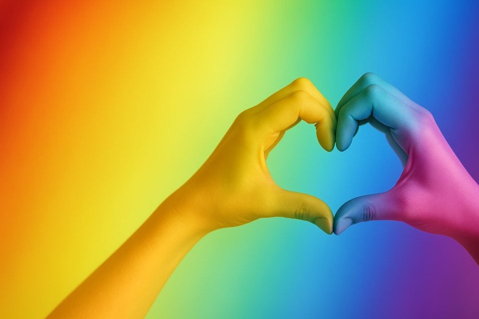 Rainbow hands banner